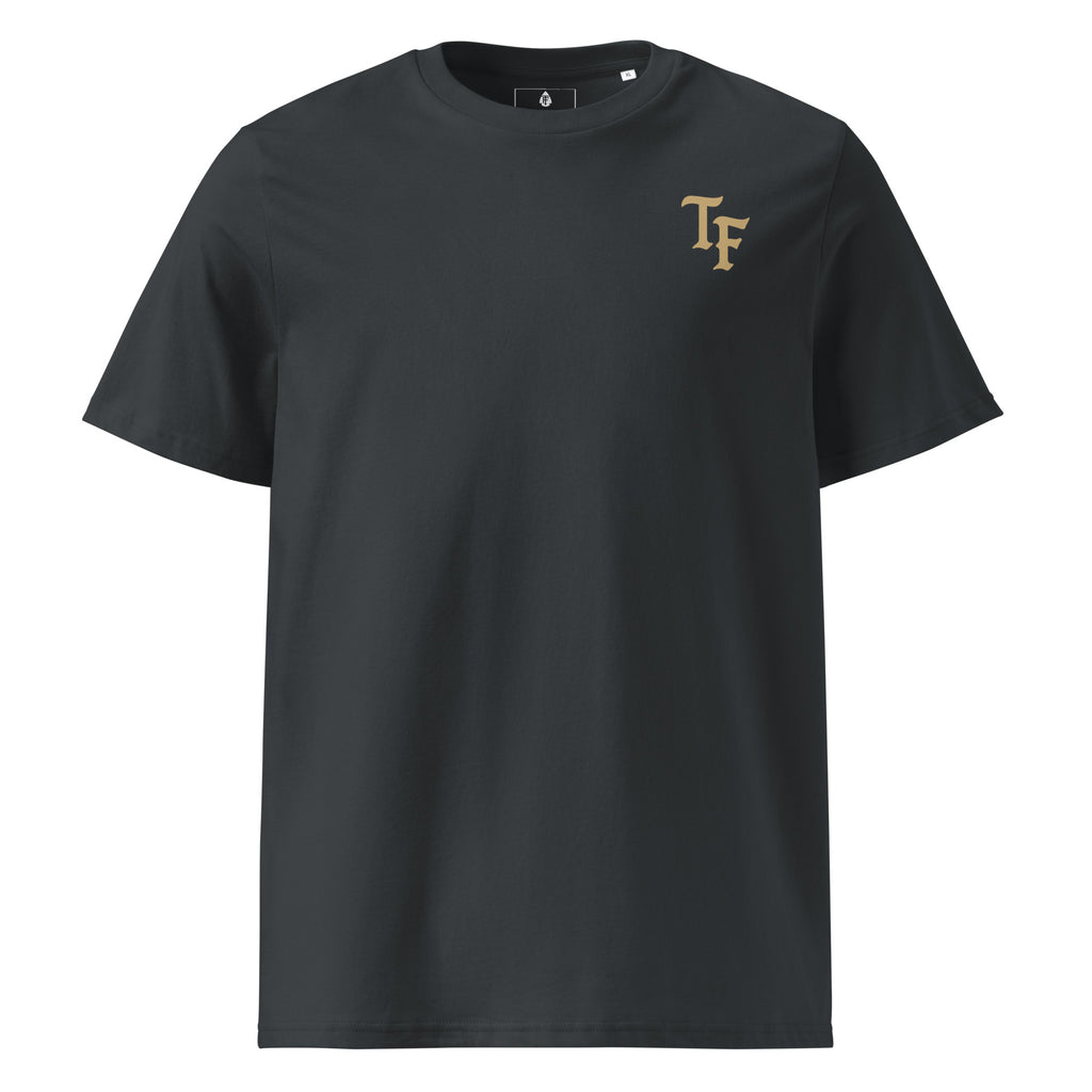 Men's standard issue tee true few with gold TF logo on chest by True Few Collective
