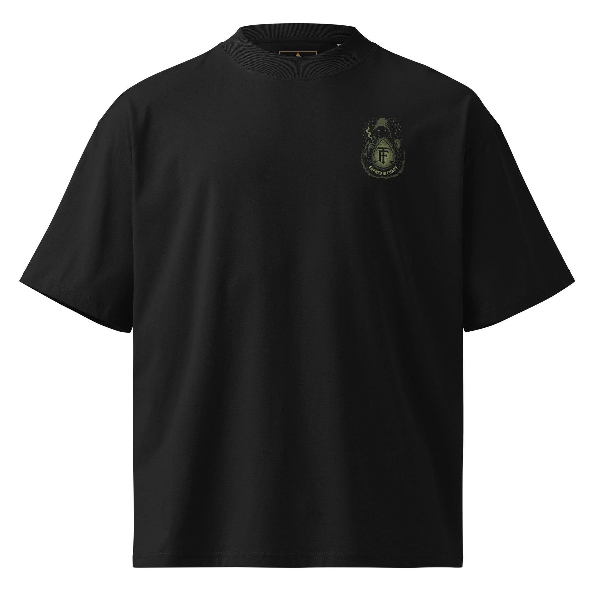 Black True Few Collective stand by to stand by military graphic tee with small emblem on chest