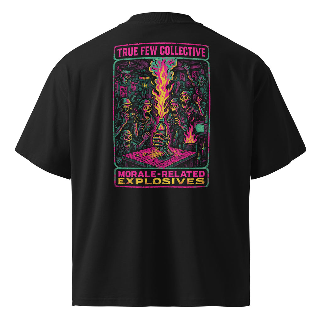 True Few Collective black t-shirt with colorful graphic and text morale inspired apparel design